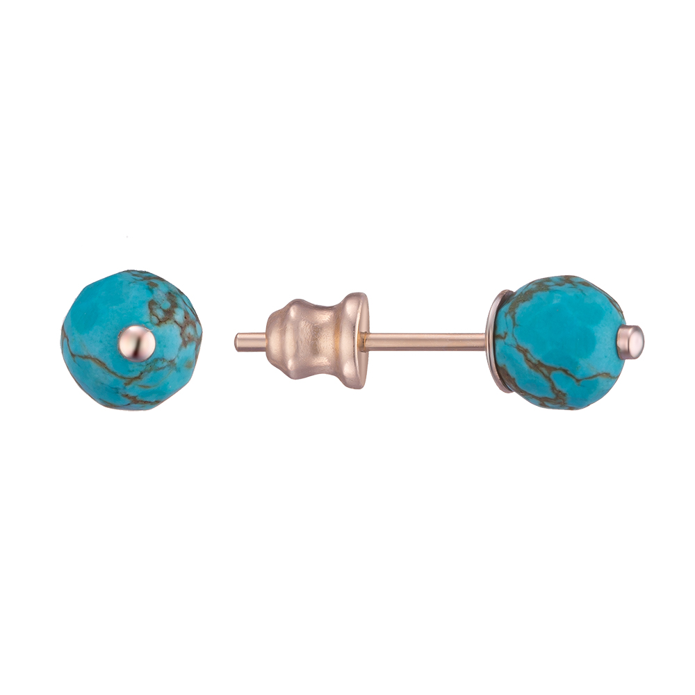 Серьга из желтого золота с бирюзой SOVA Classic. Артикул: 260621810301 - Ювелирный Дом SOVA Jewelry House